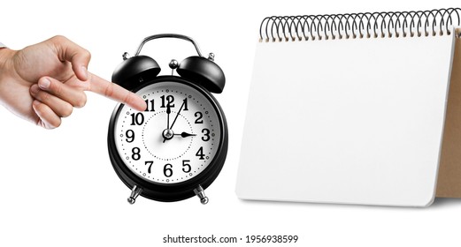 Daylight Savings Time With Calendar, Alarm Clock And Hand