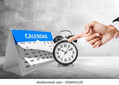 Daylight Savings Time With Calendar, Alarm Clock And Hand