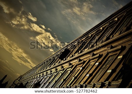 Similar – Image, Stock Photo long channel Rain gutter