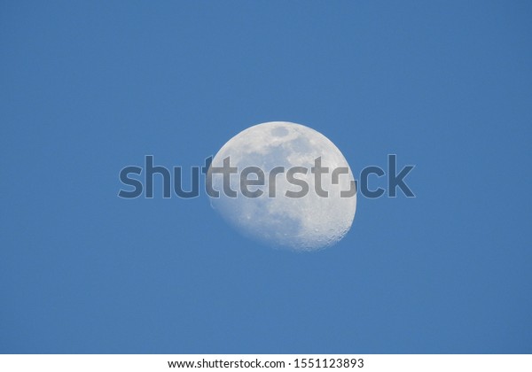 Daytime moon,\
over Mohave County, Oatman,\
Arizona.
