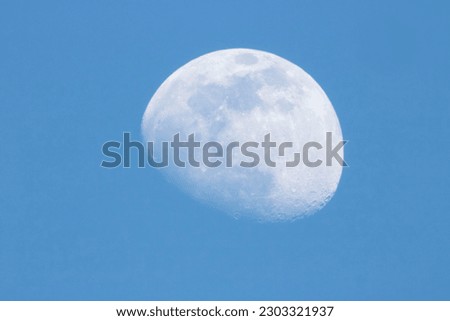 Daytime sky, blue sky and white big moon