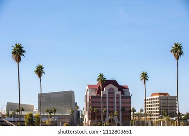 Daytime Skyline View Of Downtown Mesa, Arizona, USA.