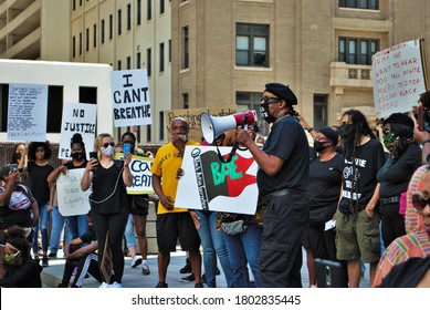 Dayton, Ohio, United States 05/30/2020 The New Black Panther Party Leading A Black Lives Matter Rally