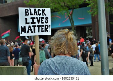 Dayton, Ohio, United States 05/30/2020 The New Black Panther Party Leading A Black Lives Matter Rally