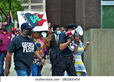 Dayton, Ohio, United States 05/30/2020 The New Black Panther Party Leading A Black Lives Matter Rally