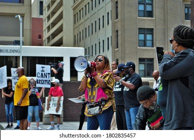 Dayton, Ohio, United States 05/30/2020 The New Black Panther Party Leading A Black Lives Matter Rally