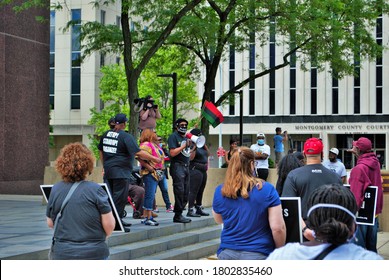 Dayton, Ohio, United States 05/30/2020 The New Black Panther Party Leading A Black Lives Matter Rally