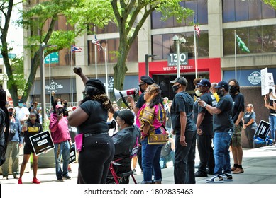 Dayton, Ohio, United States 05/30/2020 The New Black Panther Party Leading A Black Lives Matter Rally