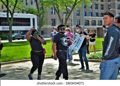 Dayton, Ohio, United States 05/30/2020 The New Black Panther Party Leading A Black Lives Matter Rally