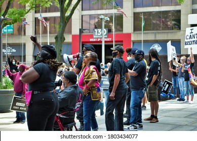 Dayton, Ohio, United States 05/30/2020 The New Black Panther Party Leading A Black Lives Matter Rally