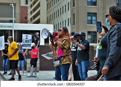 Dayton, Ohio, United States 05/30/2020 The New Black Panther Party Leading A Black Lives Matter Rally