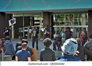 Dayton, Ohio, United States 05/30/2020 The New Black Panther Party Leading A Black Lives Matter Rally