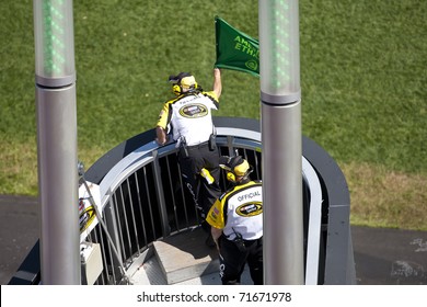 DAYTONA BEACH, FL - FEB 20:  The NASCAR Sprint Cup Series Teams Take To The Track For The Daytona 500 Race On Feb 20, 2011 At The Daytona International Speedway In Daytona Beach, FL.