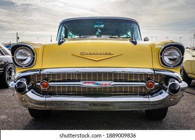 Daytona Beach, FL - November 29, 2020: 1957 Chevrolet Nomad at a local car show.