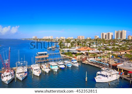 Daytona Beach in Florida aerial at Port Orange marina of USA