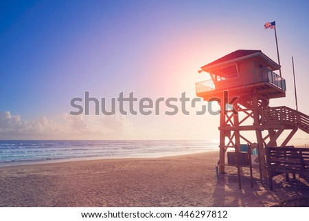 Daytona Beach in Florida baywatch tower in USA