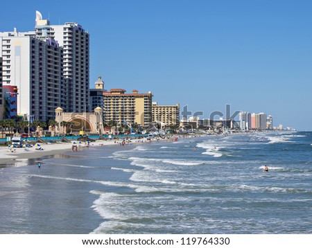 Daytona Beach Florida Boardwalk and shoreline