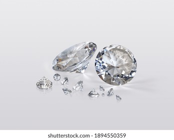 Dazzling Diamond On Gray Background