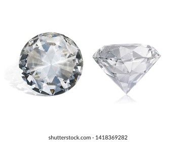 Dazzling Diamond On White Background