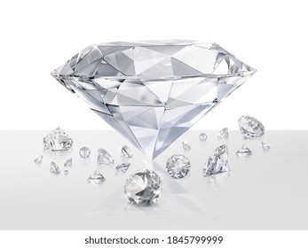 Dazzling Diamond On White Background