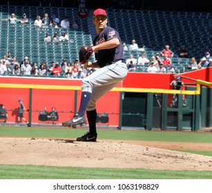 D-Backs- Trevor Bauer Pitcher For The Cleveland Indians For The Cleveland Indians At Chase Field In Phoenix ,Arizona USA March 27,2018.