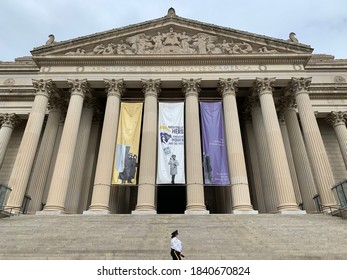 DC, USA, 10/24/2020: Front View Of National Archives Museum.