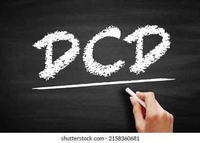 DCD Developmental Coordination Disorder - Lifelong Condition That Makes It Hard To Learn Motor Skills And Coordination, Acronym Text On Blackboard