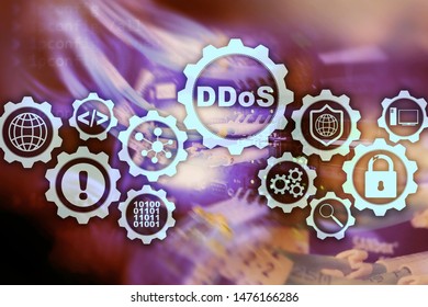 DDoS Cyber Attack. Technology, Internet and Protection Network concept. Server datacenter background