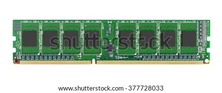 DDR RAM memory module isolated on white background