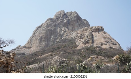 Peña De Bernal City And Monolith Rock Formation In Querétaro State Of Central Mexico.