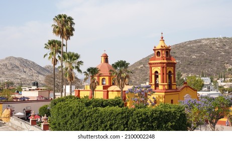 Peña De Bernal City And Monolith Rock Formation In Querétaro State Of Central Mexico.