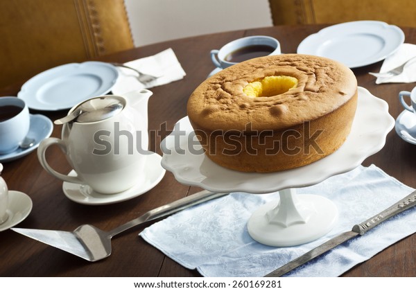 De Lo Portuguese Sponge Cake Tea Stock Photo Edit Now