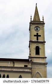 São João De Meriti, Rio De Janeiro, Brazil. 06/20/2020.  Matrix Church Of São João Batista. The Church Is Located At Getúlio Vargas Squarein In The City Downtow . 