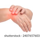 De Quervain disease. Occupational disease of the hand. Inflammation of the tendon sheath.  pain near the base of the thumb by swelling or inflammation of tendon thumb wrist hurt because using computer