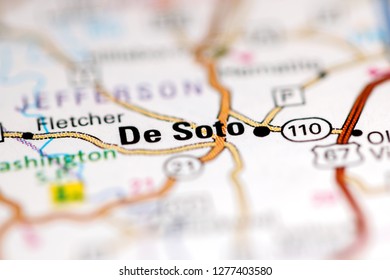 De Soto. Missouri. USA On A Geography Map