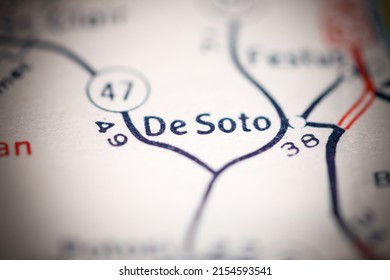 De Soto. Missouri. USA On A Geography Map.