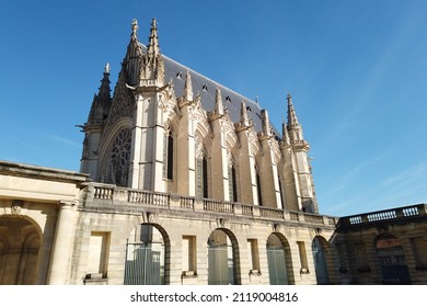 The Château De Vincennes (14th Century) And Its Magnificent Sainte Chapelle Royale And Its Arcades Near Paris, France