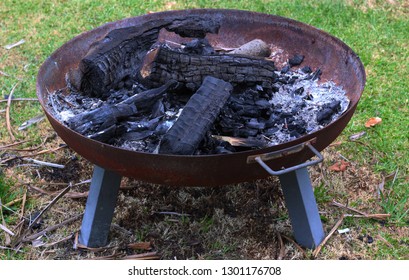 Dead Coals And Ash In The Fire Pit