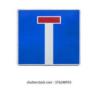 Dead end, no through road traffic sign isolated
