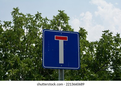 Dead End Street Or Road Sign.