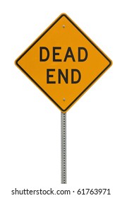 Dead end traffic sign isolated on white background