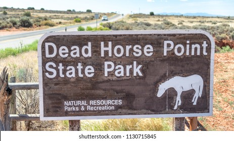 Dead Horse Point State Park Entrance Sign, Utah.
