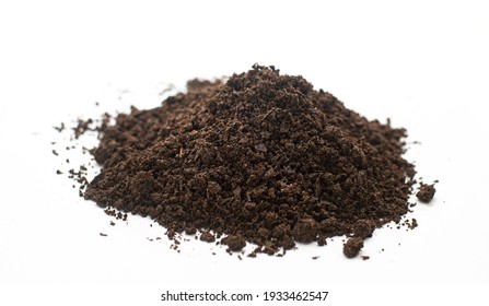 dead leaves or humus organic soil isolated on white background - Shutterstock ID 1933462547