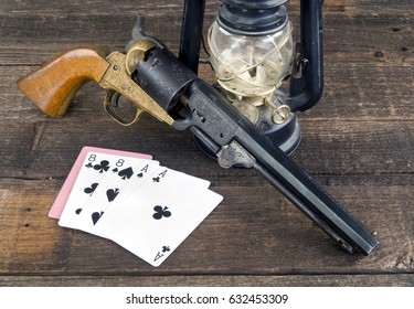 Dead man's hand , ace's and eights in the old wild west.