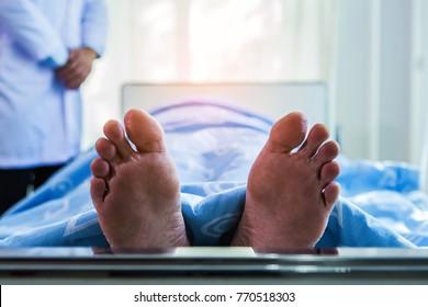 Dead Patient In Bed At A Hospital