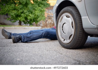 Dead Pedestrian After A Car Accident