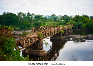 Dead Railway Bridge In The Tropical Rain Forest