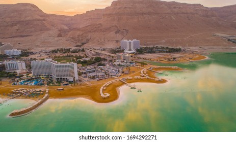 Dead Sea In Israel, Aerial Drone View