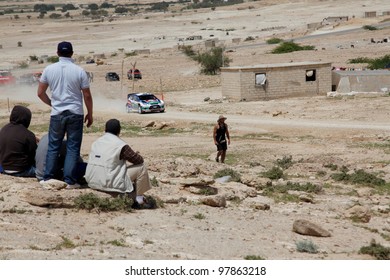 DEAD SEA, JORDAN - APRIL 14: Jari-Matti Latvala & Miikka Anttila Driving A Ford Fiesta RS WRC #4 During Jordan Rally On April 14,2011 Shakedown Stage In Dead Sea, Jordan.