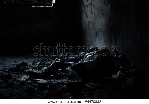 Dead Woman Lying On Dirty Floor Stock Photo Edit Now